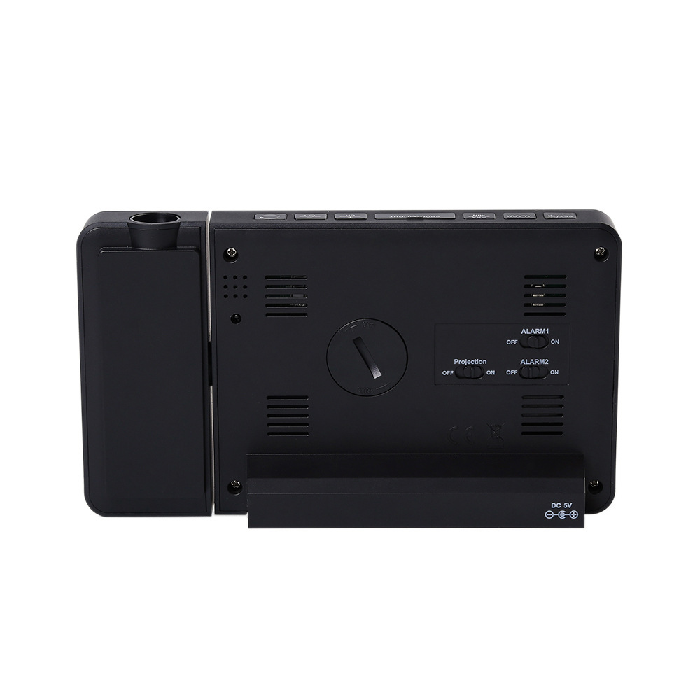 (2개) 실내 및 실외 온도 및 습도 측정기 3391 다기능 프로젝션 알람 시계 날씨 시계 컬러 화면 일기 예보 프로젝션 전자 시계