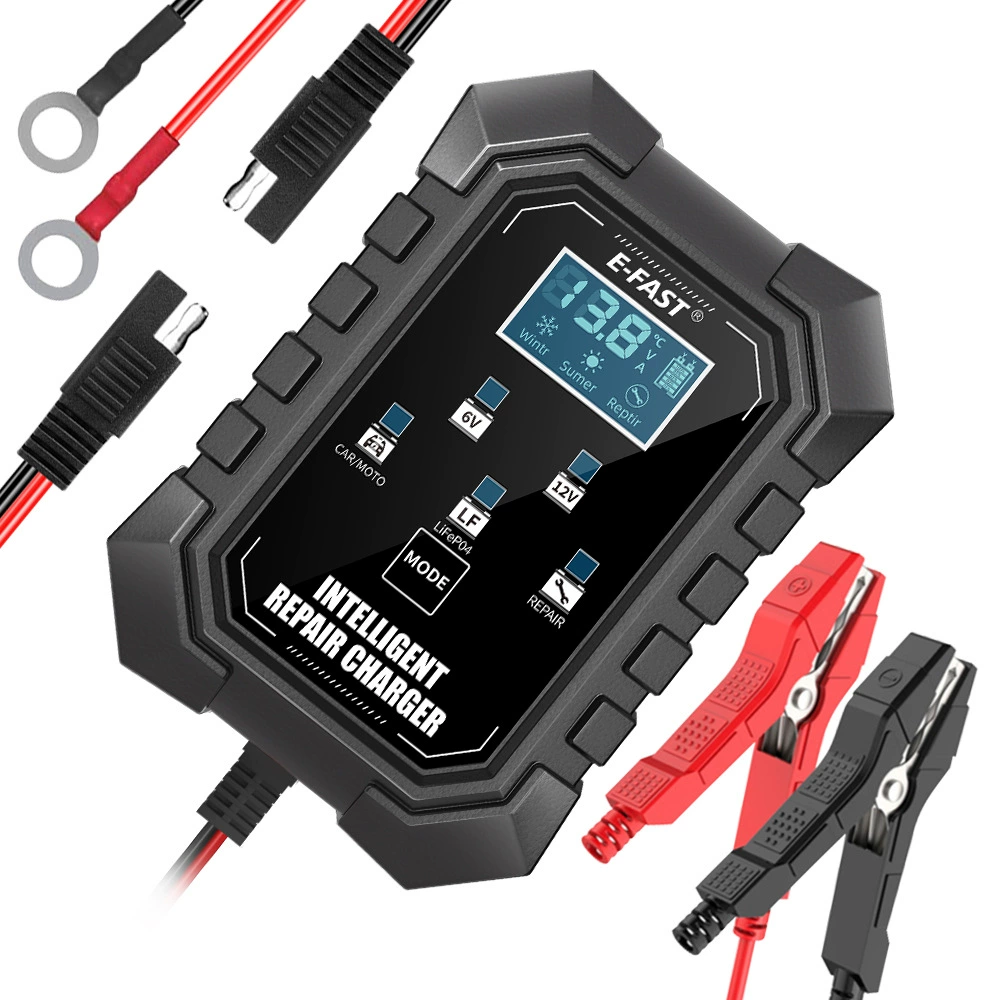 E-FAST 6V12V 1.5A мотоцикл Автомобильный аккумулятор зарядное устройство интеллектуальный импульсный ремонт зарядное устройство