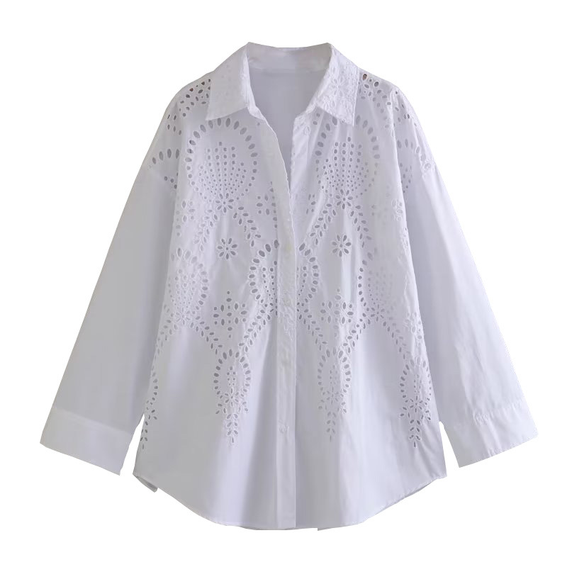 224g Weight Long Sleeve Sleeve Length Wholesale Women's Streetwear Solid Color Long Sleeve Printing Blouses