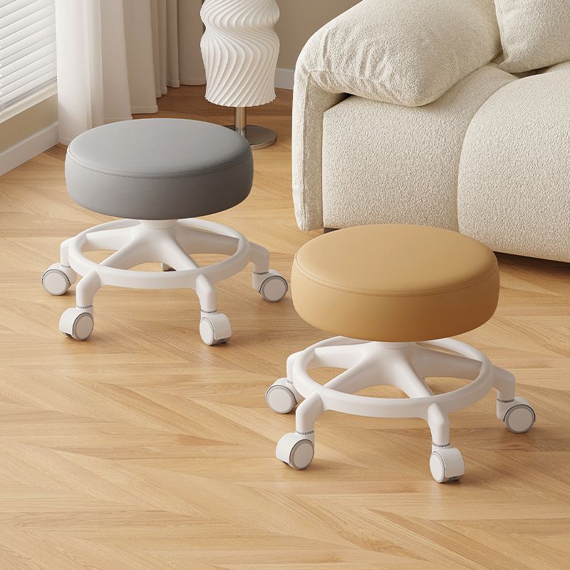 Rueda universal taburete pequeño para cambiar de zapatos, polea de taburete correa baja, banco de rueda de correa redonda, silla de refuerzo anti-rollback para adultos, simple y moderna
