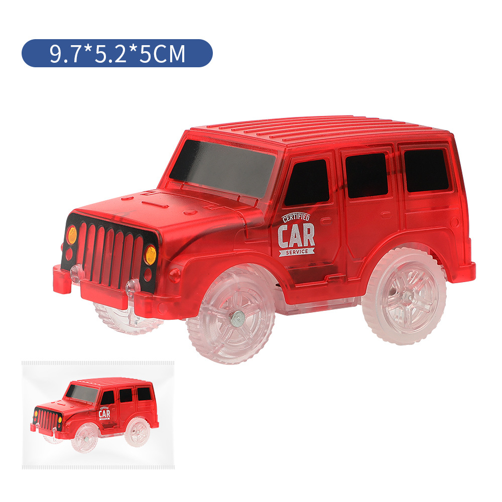 Eléctrico transparente 5-luz caramelo coche muñeca emisora de luz carril accesorios de juguete luz coche de policía ingeniería coche suministro transfronterizo