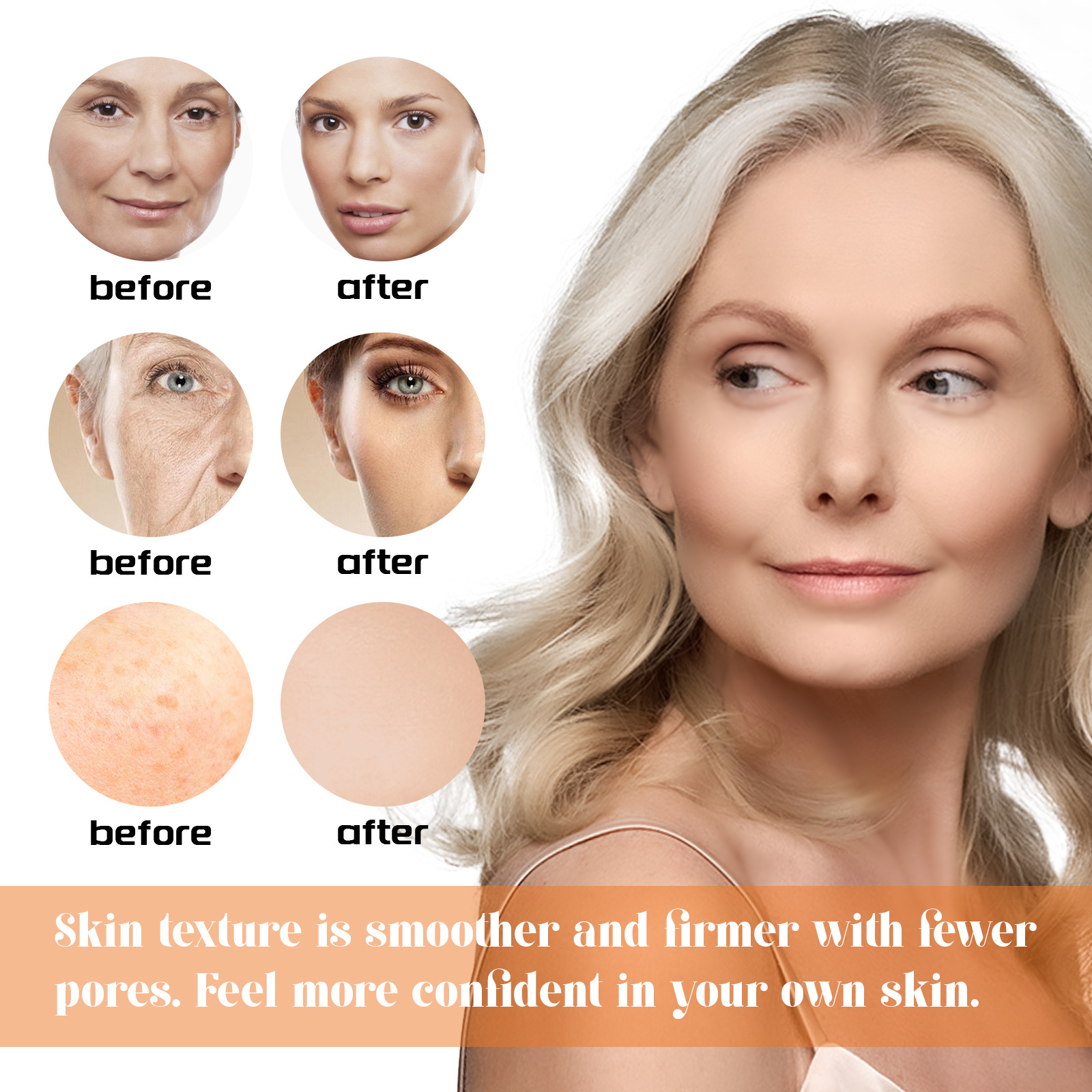 Jaysuing抗老煥白維C精華 淡化面部細紋皺紋緊緻肌膚滋潤補水精華