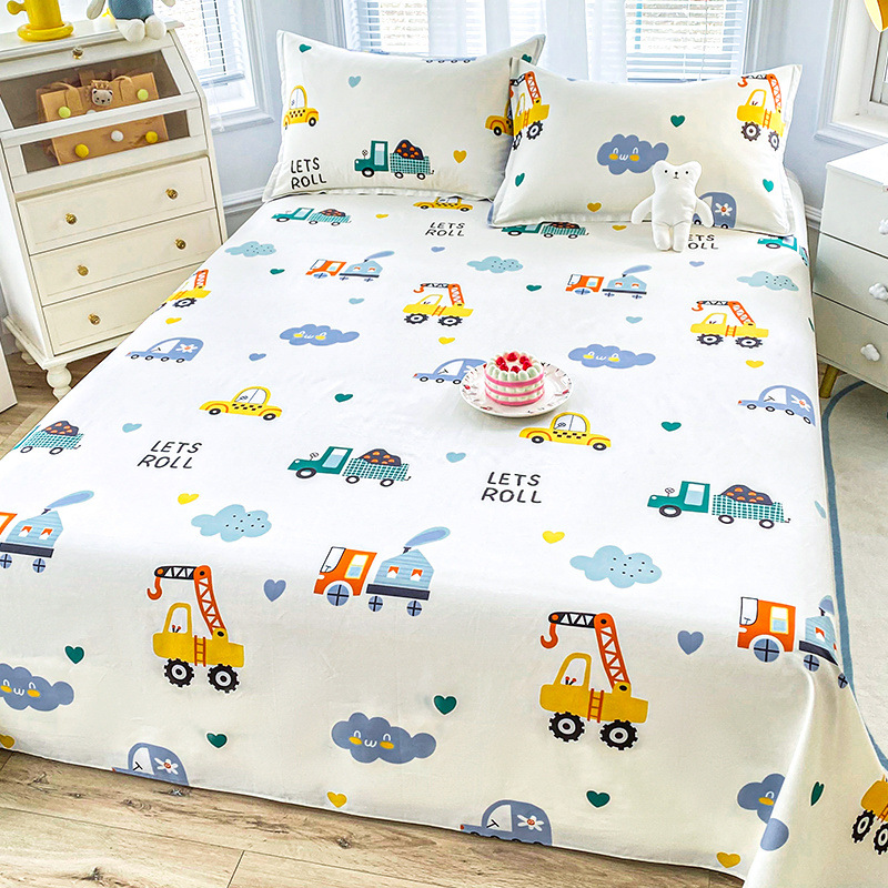 Sábanas de algodón 100% para niños de una sola pieza de algodón dibujos animados lindo ins dormitorio de estudiantes masculinos y femeninos dinosaurio único