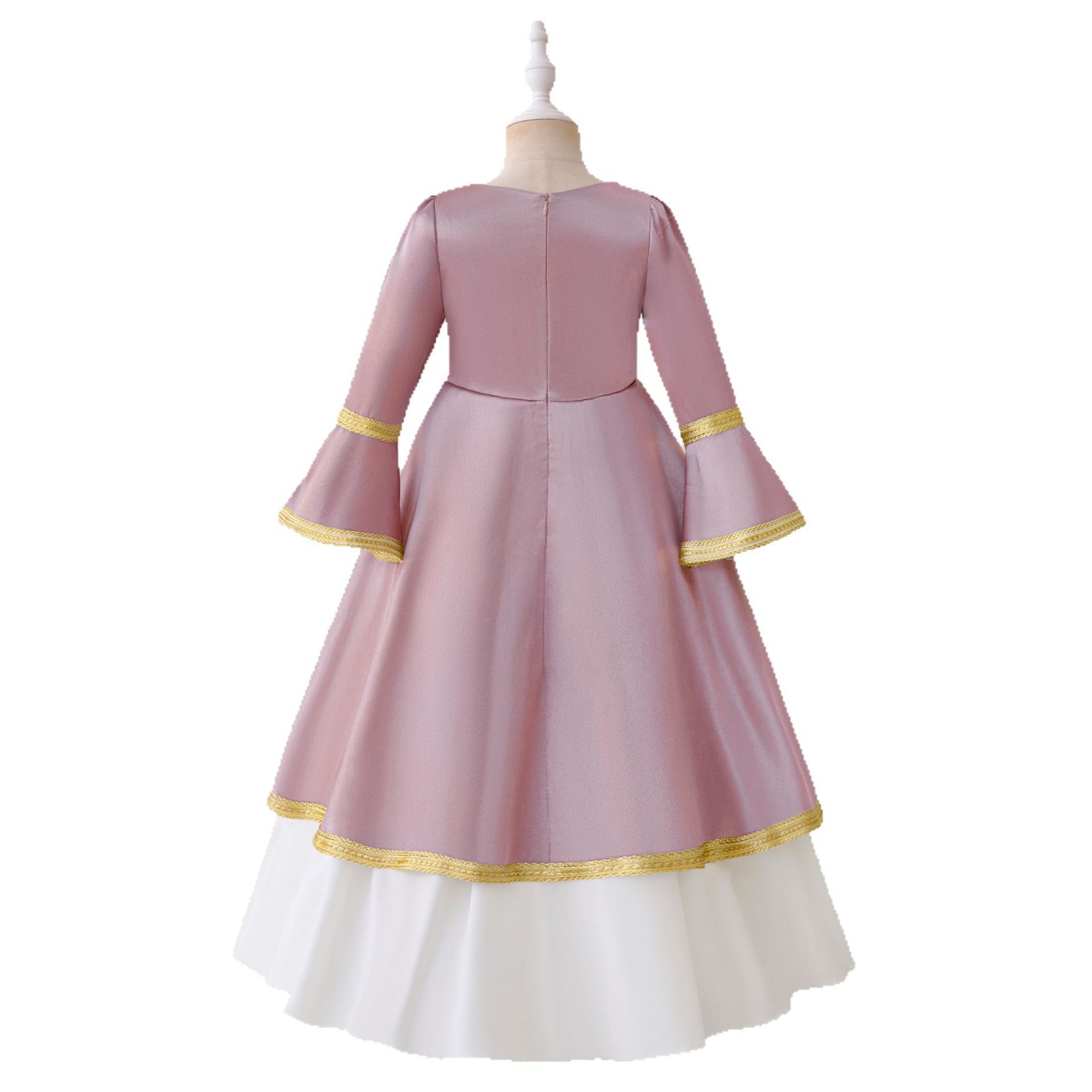 Nuevo vestido de túnica de niña de Oriente Medio y Europa, vestido de actuación, vestido de niña bordado de flores para niños, vestido de temperamento de niña