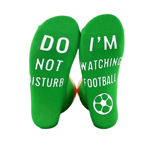 Creative football socks, wholesale, cross-border fashion, lettered sole anti-slip, point glue, 100% cotton, mid-calf casual socks