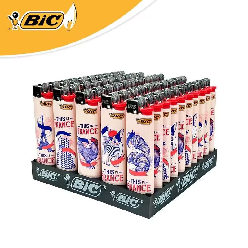 French brand Bic Bic J3 long lighter disposable gear flint grinding wheel type explosion-proof lighter medium size