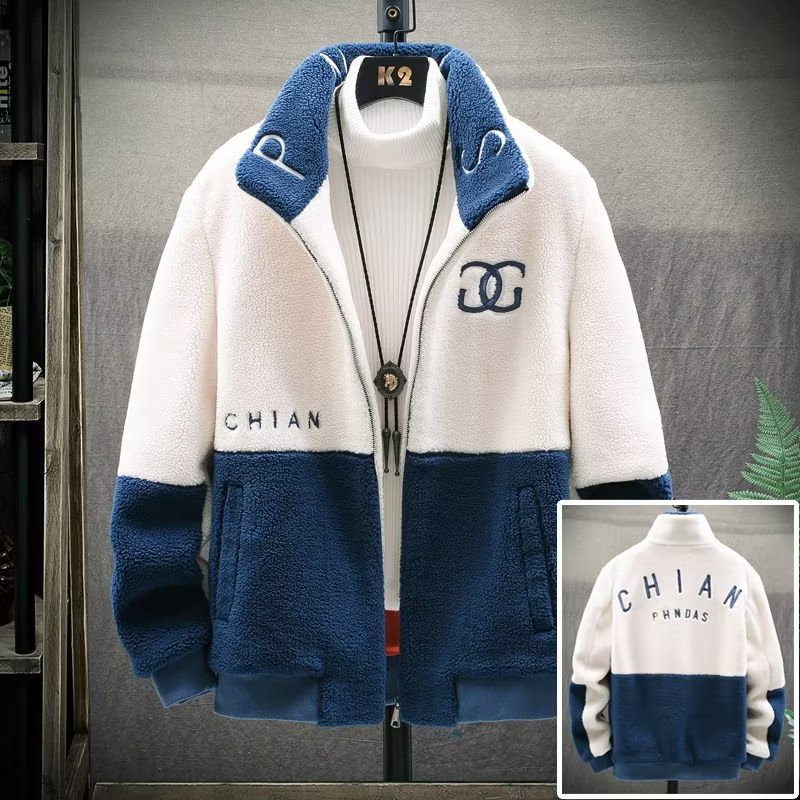 2023 nueva chaqueta acolchada de algodón de felpa de cordero para hombre más chaqueta gruesa de terciopelo de moda coreana chaqueta acolchada hermosa de terciopelo polar