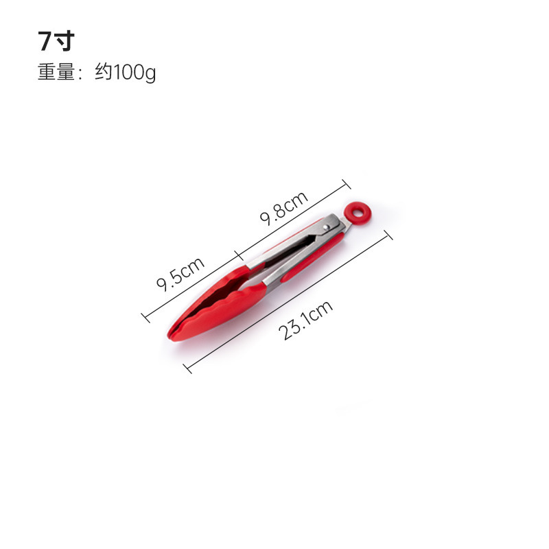 FUENTE fabricante de silicona cocina clip de comida al aire libre clip de barbacoa resistente a altas temperaturas anti-escaldado con tira antideslizante 9 pulgadas-12 pulgadas