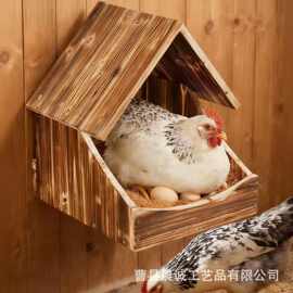 跨境木质鸡窝可壁挂式孵化箱养殖场家禽培育箱实木鸡鸭家禽木房子