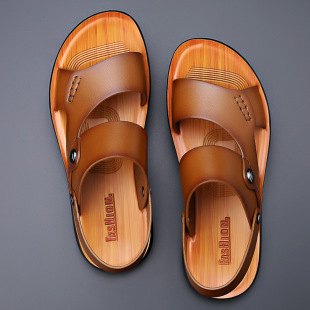 2024 New Summer Sandals and Slippers Outdoor Wear Dual-use Driving Sandals Men's High-grade Casual Fashionable Soft Beach Shoes