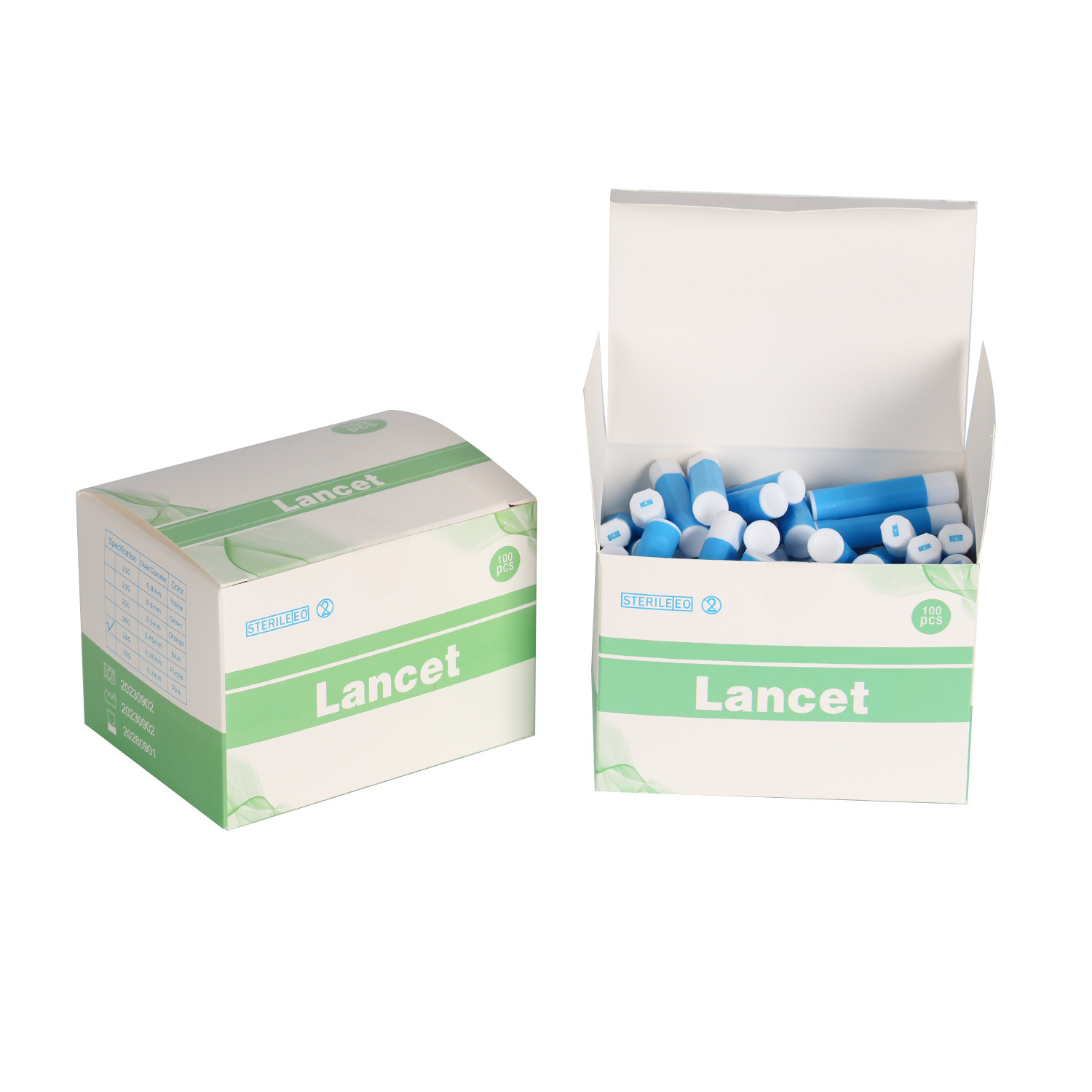 exclusive for cross-border disposable safety lancet english packaging 28g fingertip spring blood sugar testing tip hemostix