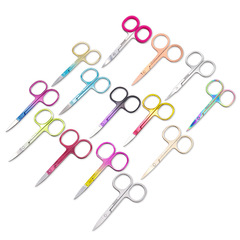 Manufacturer wholesale stainless steel household scissors, multi-purpose scissors for trimming eyebrows and eyelashes, beauty scissors with raised heads