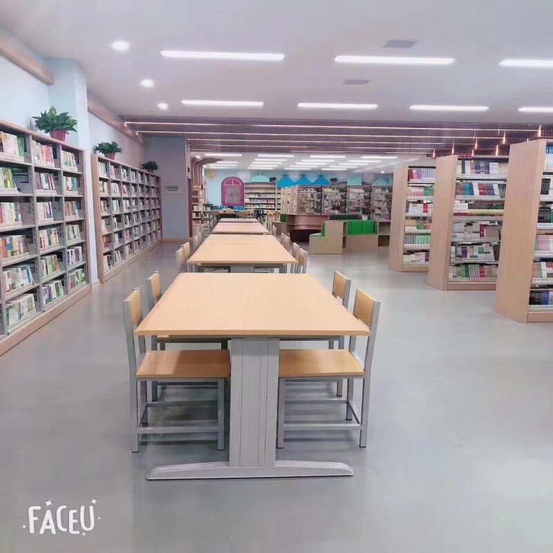 School Library Reading Table Steel Desk Fireproof Panel Reading Table Staff Reading Training Table