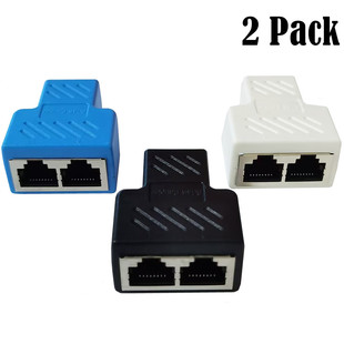 A Pair of Network Cable Splitters, Network Connectors, Network Cable One-To-Two Adapters, Rj45, Simultaneous Internet Access, Iptv Broadband