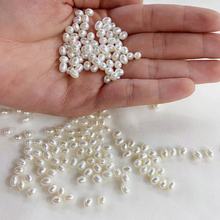 天然淡水小米珍珠 水滴米形半孔强光颗粒裸珠散珠DIY饰品手链珍珠