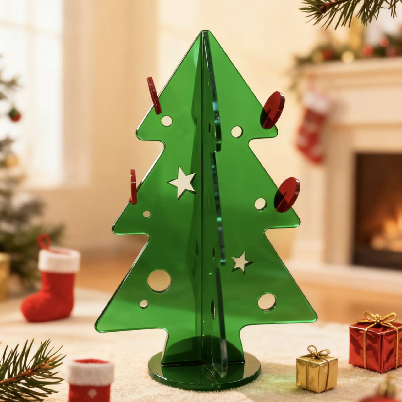 亚克力圣诞小树摆件居家氛围营造手工能手简约可爱装饰