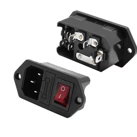 AC01A三合一C14输入器具插座品字带保险丝开关AC电源插座