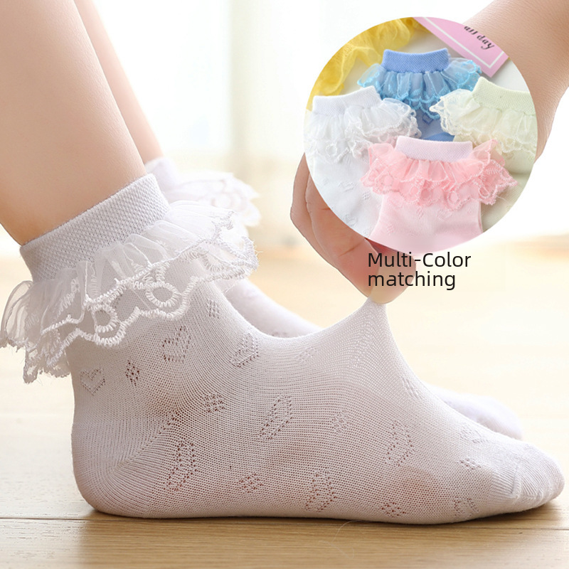 Thin summer white children's socks