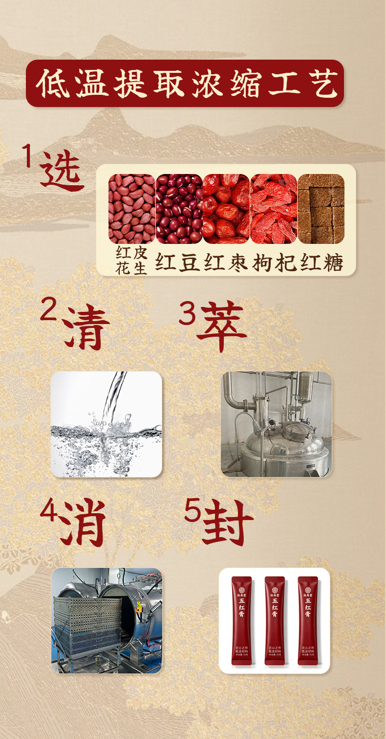 Wu Hong Gao (Five Red Paste) — Red Bean, Jujube, Goji & Longan Herbal Paste, 100g quality and texture