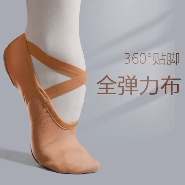 Full stretch cloth dance shoes women's soft-soled exercise shoes professional body dance shoes lace-up free cat claw shoes Chinese ethnic