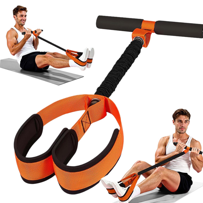 跨境脚蹬拉力器多功能家用健身练腿腹肌训练弹力绳脚踩拉力绳