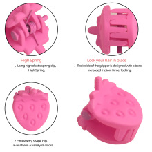 糖果色草莓编发小爪子顶夹发饰发抓饰品几何型塑料小号弹簧夹E18