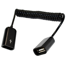 弹簧线伸缩线USB2.0双母头 USB母对母线 USB母-USB母连接线