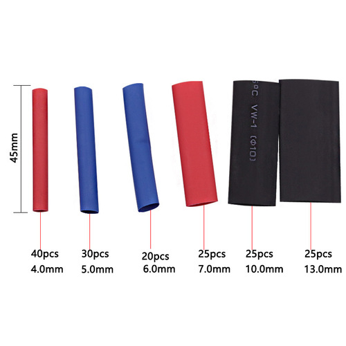 Insulated heat shrinkable combination tube sleeve, color heat shrinkable tube, electrician's wire protection sleeve 750pcs boxed