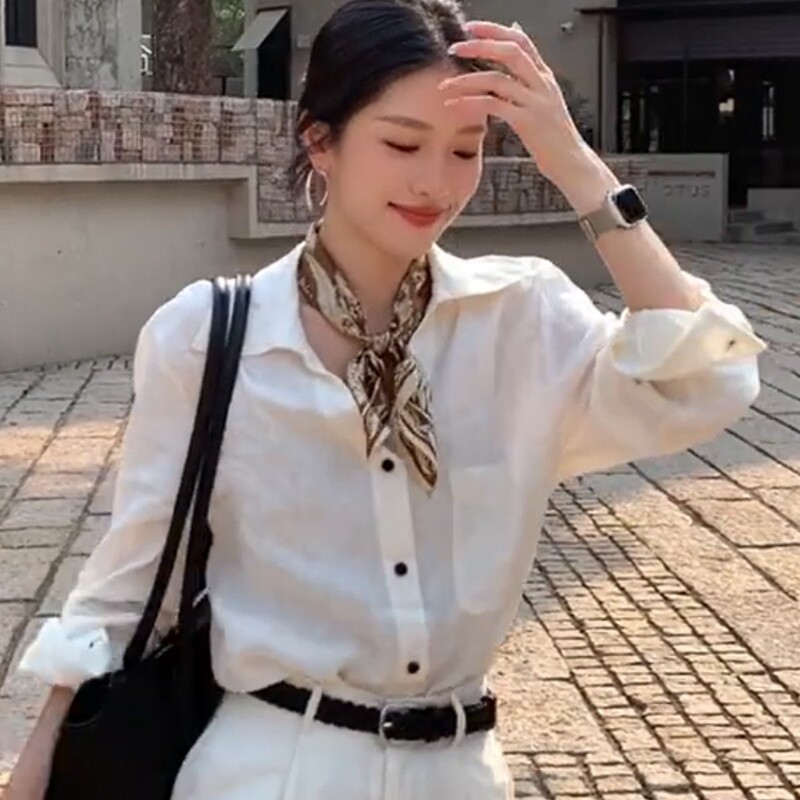 复古老钱风咖色印花丝巾个性气质百搭小方巾小众设计感时尚颈饰女|undefined
