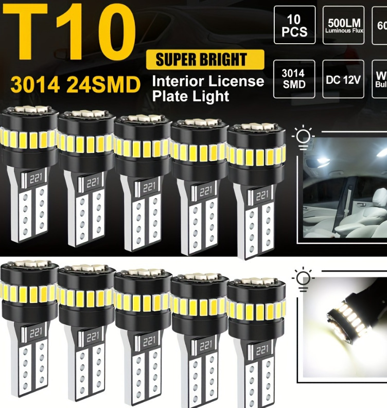 T10 3014 24 램프 10 팩