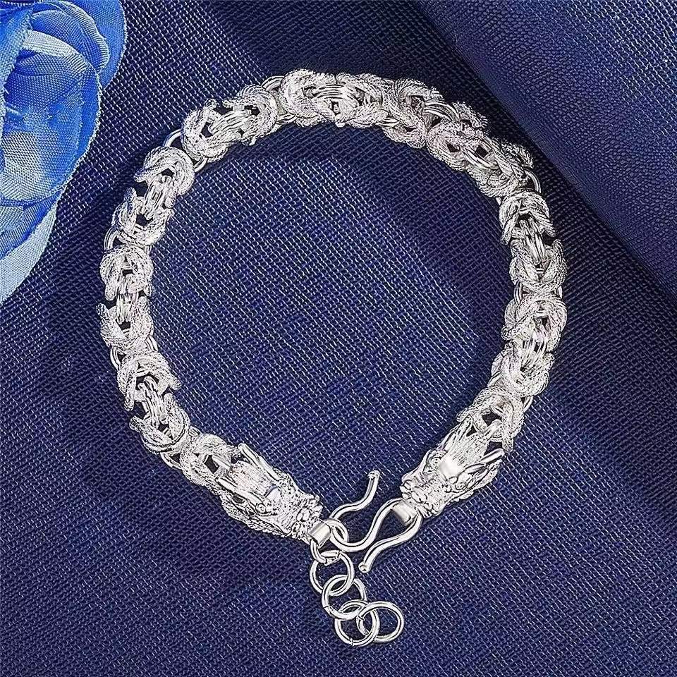Vintage Silver Plated Cloth Texture Bangle For Men And Women_voghion.com