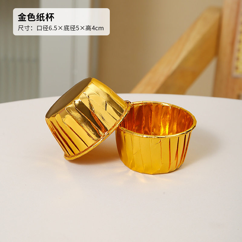 Tazas de papel doradas 50 pcs. - Accesorios