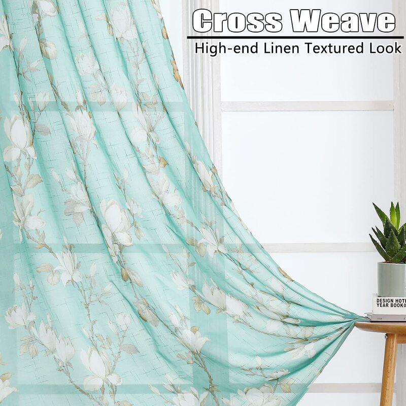 Factory Direct Supply Cross-border E-commerce Platform Amazon WISH Explosions New Product Hemp Yarn Printed Magnolia Boutique Window Screen