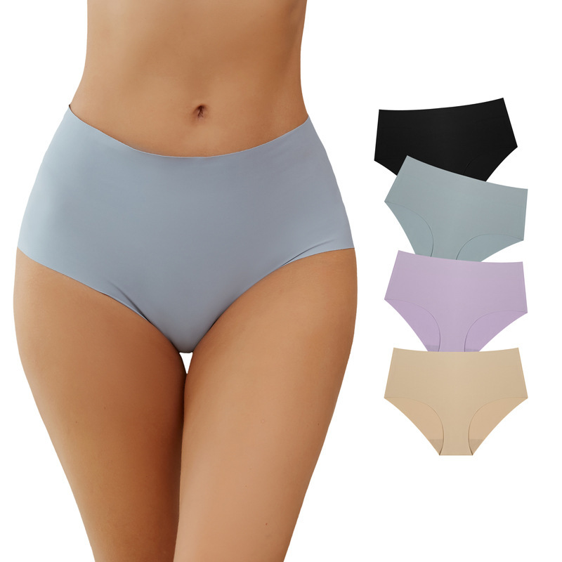 Cross-border Amazon European and American Briefs Yoga Sports plus size High Waist Women's Pants Breathable Ice Silk Traceless Underwear Cross-border Amazon European and American Briefs Yoga Sports plus size High Waist Women's Pants Breathable Ice Silk Traceless Underwear