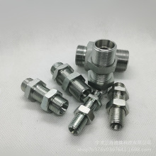 卡套液压软管接头24锥公制过板6C过渡油管隔板对丝耐高压接头