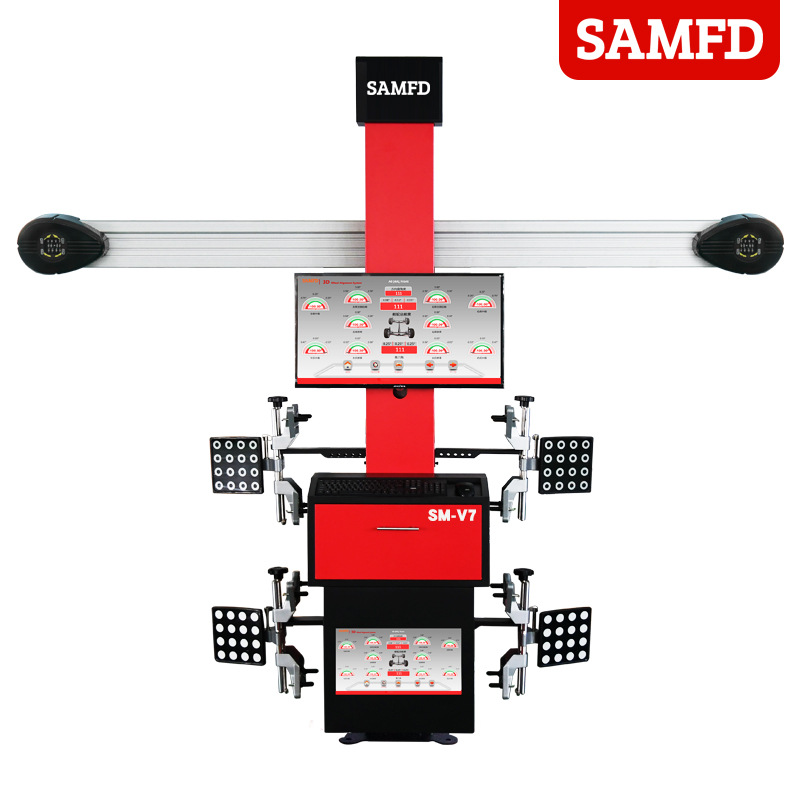 SAMFD coche 3D equipo de posicionamiento de cuatro ruedas juego completo de máquina de posicionamiento de cuatro ruedas, cizallador de cuatro columnas