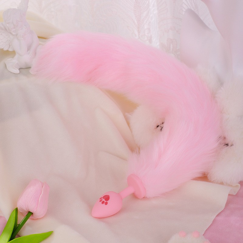 Fox Tail Anal Plug with Silicone Base and Plush Tail for Couples — detail image 18