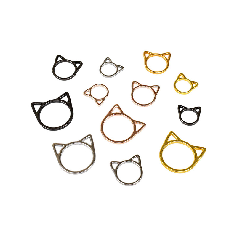 Multicolor Cartoon Cat Mark Buckle Electroplated Metal Mark Buckle Cartoon Mark Loop Crochet DIY suit