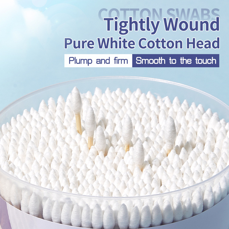UUKKG punta redonda doble punta de algodón de doble propósito 500 packs de algodón desechable para cosméticos de cuidado de algodón exclusivo a través de la frontera