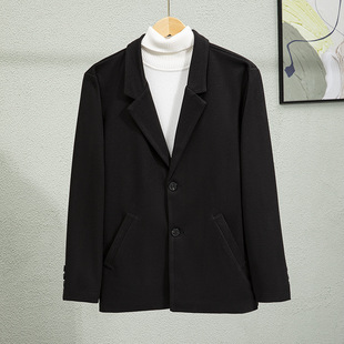 Winter thick solid color woolen suit jacket men's high-grade luxury style slim Korean style suit jacket