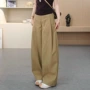 宽松压褶新款春秋阔腿裤