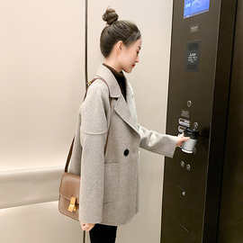 双面羊绒大衣女秋冬时尚修身小个子高端羊毛呢外套年新款短款