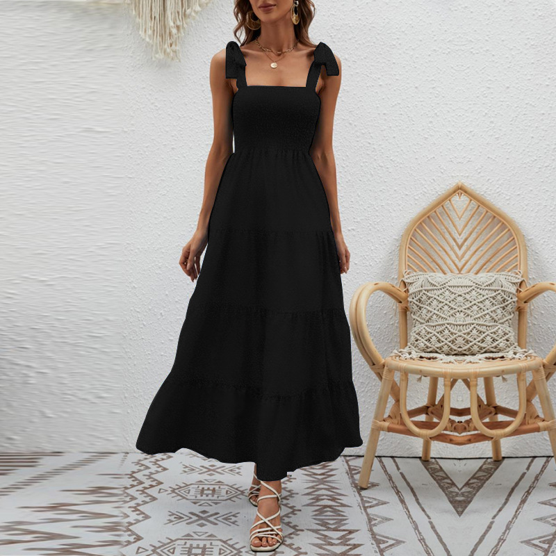 Street Occasion Slim Fit Type Wholesale Women's Sexy Printing Polka Dots Solid Color Flower Street Sleeveless Swing Dress