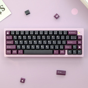 Pbt Five-Sided Sublimation Keycaps Customized Black and Purple Color Factory Direct Xoa/Cherry Highly Adaptable Mechanical Keyboard