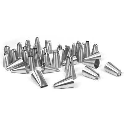 wholesale 304 Stainless steel Decorative nozzle 6 Toothed belt number seamless welding Creamy mouth Large Cake Piping tool