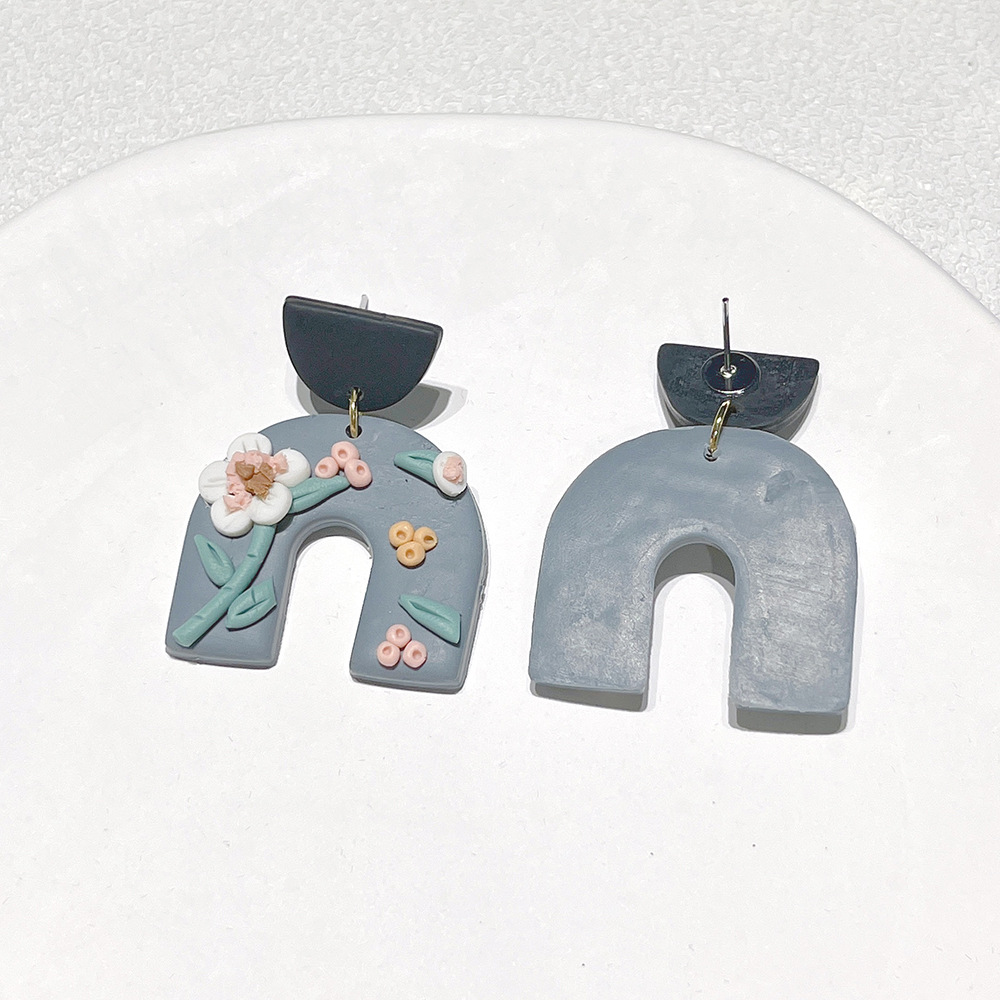 20g Weight Drop Earrings Classification 1 Pair Quantity Daily Occasion soft clay Material Water Droplets Pattern Women'S Gender Handmade Design Retro Style 1 Pair Retro Water Droplets Soft Clay Handmade Women's Drop Earrings 15
