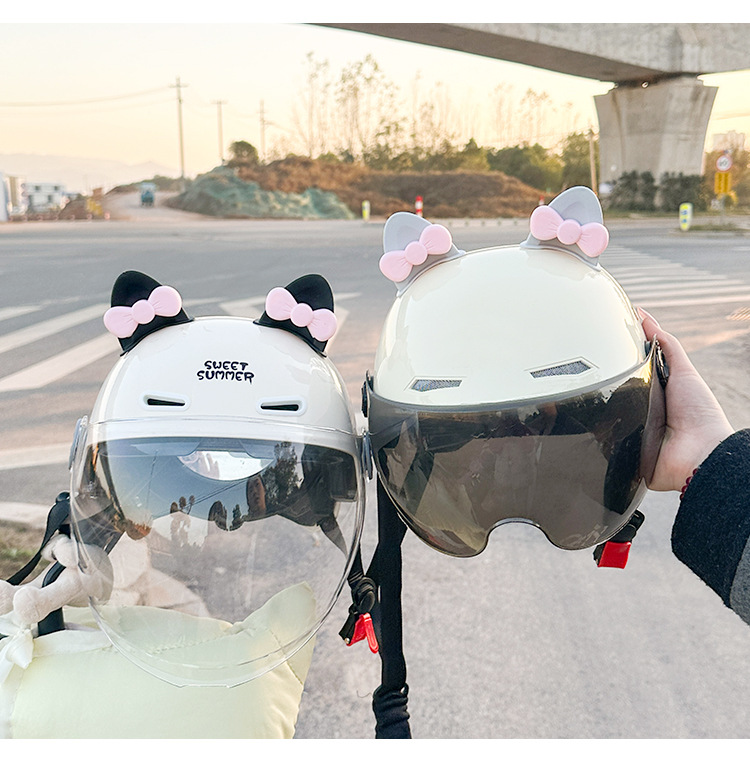 Helmet Decoration Ears Bow Cute Ski Helmet Accessories Electric Motorcycle Decor