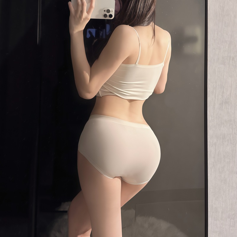兰精莫代尔女士内裤纯棉抗菌中腰透气舒适高级超弹贴身三角底裤|undefined