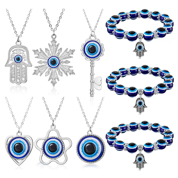 Cross-border hot sale various alloy Devil's Eye necklace Turkish blue eye bracelet pendant necklace necklace