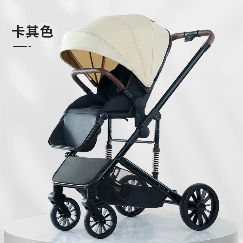 Carrito para bebés se puede sentar y acostar, carro plegable para bebés, carro antichoque de cuatro ruedas, carro BB para caminar, carro ligero para bebés